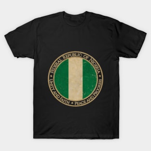 Vintage Federal Republic of Nigeria Africa African Flag T-Shirt